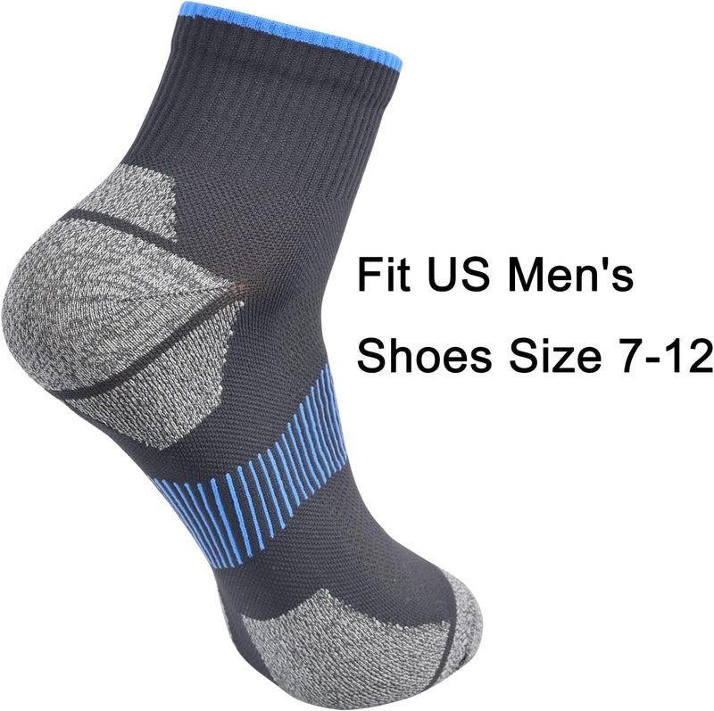 WindCrosser Mens and Womens Anti Odor Blister Resistant Seamless Thin Compression Quarter Crew Athletic Cycling Socks - Image 2